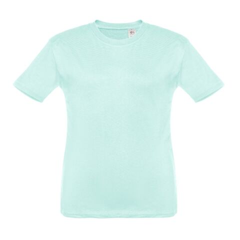 Werbeartikel Kinder T-Shirt THC QUITO – menthol grün – mit Logo bedruckt, 100% Baumwolle Gr. 12