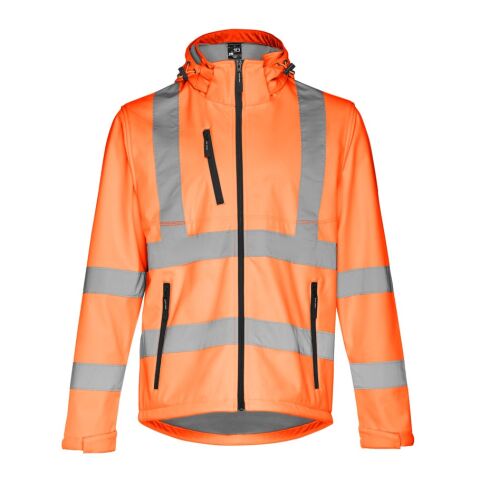 Arbeitskleidung Softshell-Jacke THC Zagreb Work – hexachrome orange – mit Logo bedruckt Gr. S, M, L, XL, XXL