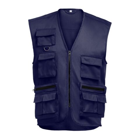 Werbeartikel THC PIXEL. Weste (200 g/m²) aus Polyester und Baumwolle – Dunkelblau – mit Logo bedruckt