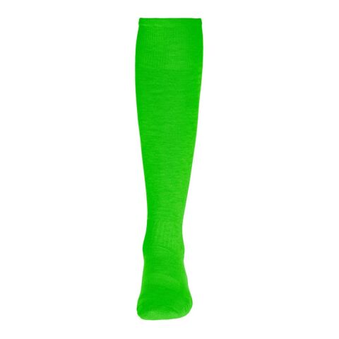 Teamkleidung Sportsocken THC RUN – limette – mit Logo bedruckt, wadenhoch mit verstärktem Mesh, Gr. 40-44