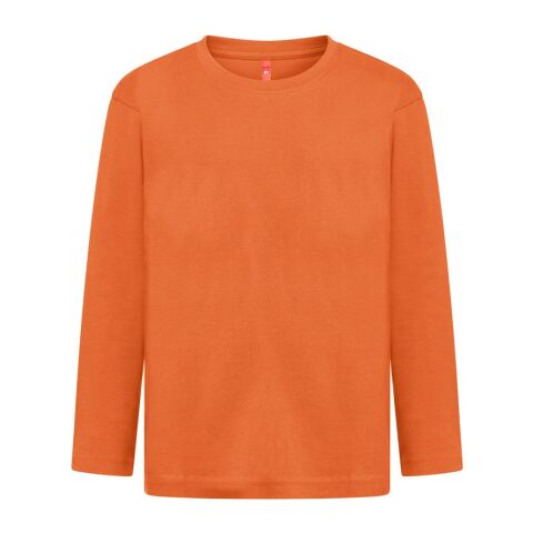 Werbeartikel Langarmshirt THC BUCHAREST KIDS – terrakotta – mit Logo bedruckt, nachhaltige Bio-Baumwolle, Gr. 2-12