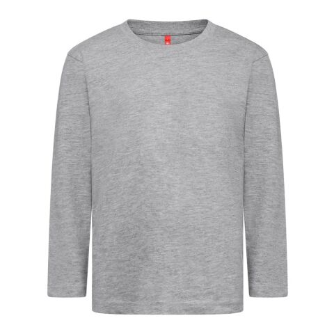 Teamkleidung Langarmshirt THC BUCHAREST KIDS – hellgrau melliert – mit Logo bedruckbar, nachhaltig aus Bio-Baumwolle Gr. 2 bis 12