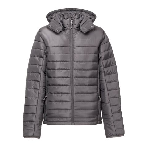Werbeartikel THC SHIELD WOMEN. Damen-Kapuzenjacke – Grau – mit Logo bedruckt