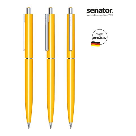 Werbeartikel senator Point Polished Druckkugelschreiber – gelb – mit Logo bedruckt