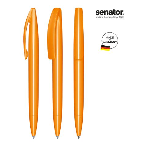 Werbeartikel senator Bridge Polished Drehkugelschreiber – orange – mit Logo bedruckt