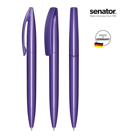 Werbeartikel senator Bridge Polished Drehkugelschreiber – violett – mit Logo bedruckt