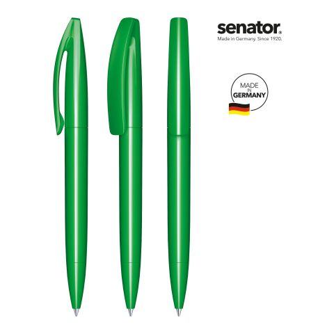 Werbemittel Kugelschreiber senator Bridge Polished – grün – mit Logo bedruckt als hochwertiger Drehkugelschreiber für Messen & Events