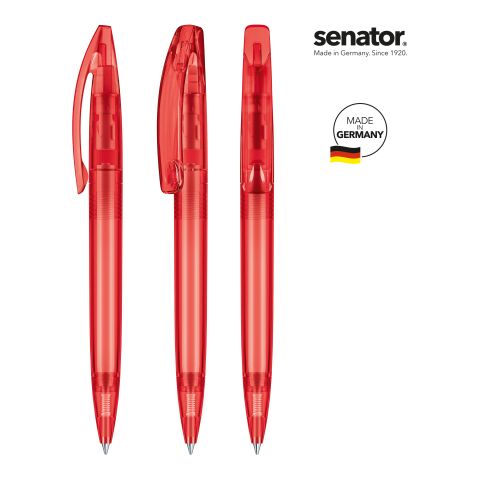 Werbeartikel senator Bridge Clear Drehkugelschreiber – rot – mit Logo bedruckt