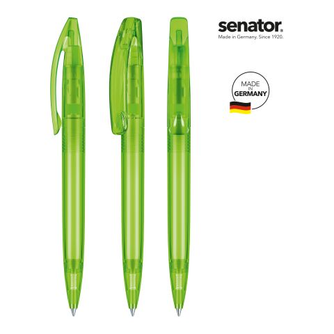 Werbeartikel senator Bridge Clear Drehkugelschreiber – hellgrün – mit Logo bedruckt