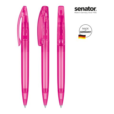 Werbeartikel senator Bridge Clear Drehkugelschreiber – pink – mit Logo bedruckt