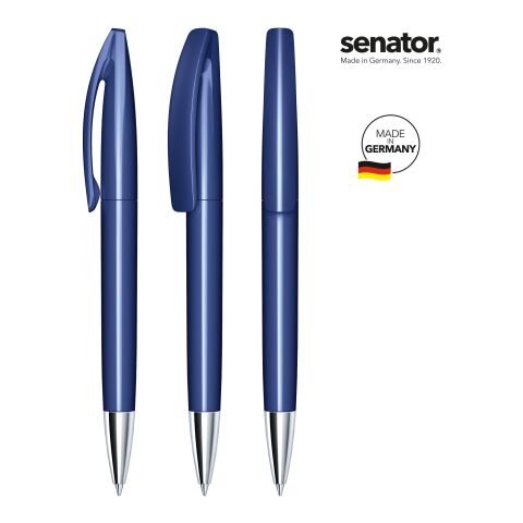 Werbeartikel senator Bridge Polished MT Drehkugelschreiber – marineblau – mit Logo bedruckt
