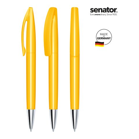 Werbemittel Kugelschreiber senator Bridge Polished MT – gelb – mit Logo bedruckt Drehkugelschreiber für Messen & Events