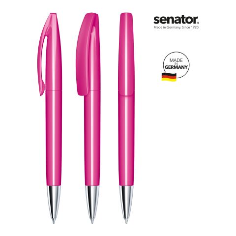Werbemittel senator Bridge Polished MT – pink – mit Logo bedruckt Kugelschreiber Drehkugelschreiber für Messen & Events