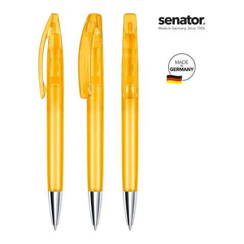 Werbeartikel senator Bridge Clear MT Drehkugelschreiber – gelb – mit Logo bedruckt