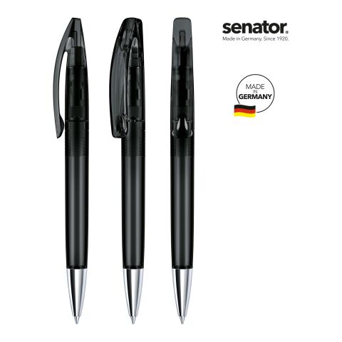 Firmengeschenk Senator Bridge Clear Drehkugelschreiber – schwarz – mit Logo bedruckt für Messen & Events