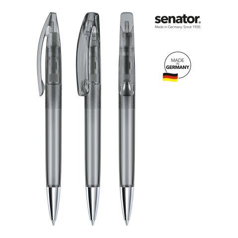 Firmengeschenk senator Bridge Clear MT – anthrazit – mit Logo bedruckt Dreh-Kugelschreiber für Messen & Events