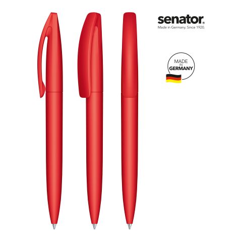 Werbeartikel senator Bridge Soft Touch  Drehkugelschreiber – rot – mit Logo bedruckt