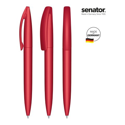 Werbeartikel senator Bridge Soft Touch Drehkugelschreiber – dunkelrot – mit Logo bedruckt