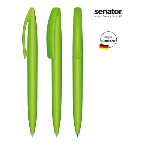 Werbeartikel senator Bridge Soft Touch Drehkugelschreiber – hellgrün – mit Logo bedruckt