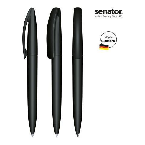 Werbeartikel senator Bridge Soft Touch Drehkugelschreiber – schwarz – mit Logo bedruckt
