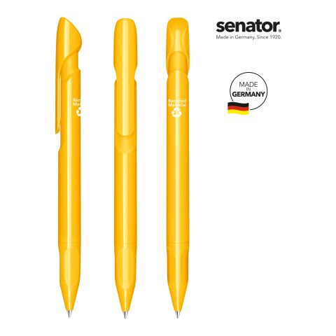 Werbeartikel senator Evoxx Polished Recycled Druckkugelschreiber – gelb – mit Logo bedruckt