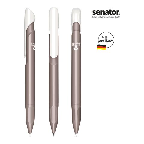 Firmengeschenk Kugelschreiber senator Evoxx Duo – marineblau – mit Logo bedruckt nachhaltig recycelter Druckkugelschreiber blaubeschreibend