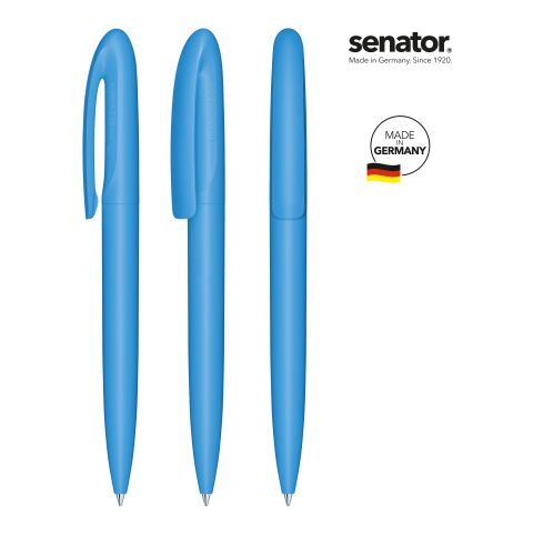 Firmengeschenk senator Skeye Bio Matt – hellblau – mit Logo bedruckt nachhaltiger Drehkugelschreiber aus biologischem Material
