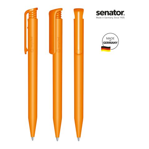 Nachhaltiger Werbeartikel senator Super Hit Matt Recycled Druckkugelschreiber – orange – mit Logo bedruckt