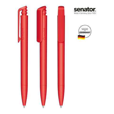 Werbeartikel senator Trento Matt Recycled Druckkugelschreiber – rot – mit Logo bedruckt