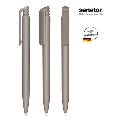 Werbeartikel senator Trento Matt Recycled Druckkugelschreiber – grau – mit Logo bedruckt