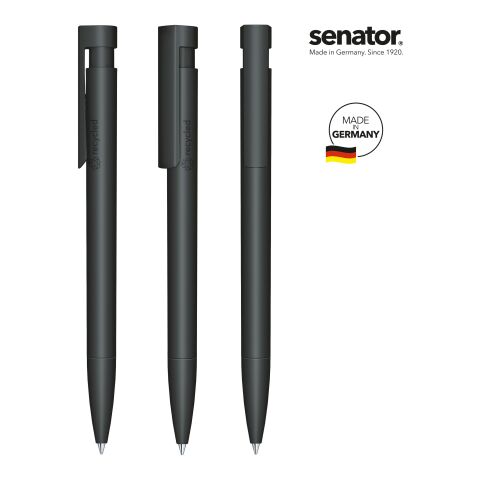 Kundengeschenk Kugelschreiber senator Liberty Matt – schwarz – mit Werbedruck, >95% R-ABS, klimaneutral, nachhaltiges Schreibgerät