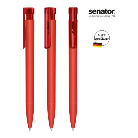 Werbeartikel senator Liberty Bio Druckkugelschreiber – rot – mit Logo bedruckt nachhaltig blaubeschreibend 1,0 mm Mine