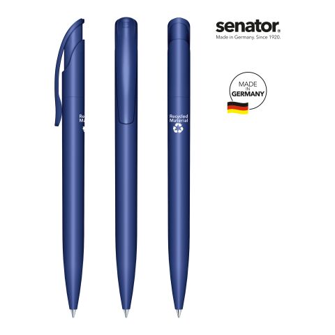 senator Challenger Matt Recycled Druckkugelschreiber Marineblau | ohne Werbeanbringung | ohne Werbeanbringung | Nicht verfügbar | Nicht verfügbar