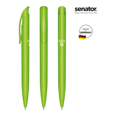 Werbeartikel senator Challenger Matt Recycled Druckkugelschreiber – hellgrün – mit Logo bedruckt