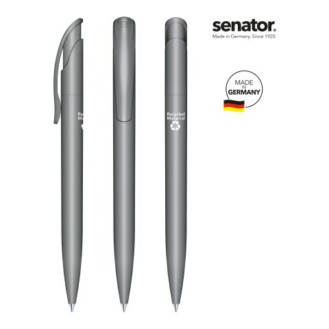 Werbeartikel senator Challenger  Matt Recycled Druckkugelschreiber – anthrazit – mit Logo bedruckt