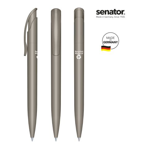Werbeartikel senator Challenger Matt Recycled Druckkugelschreiber – grau – mit Logo bedruckt