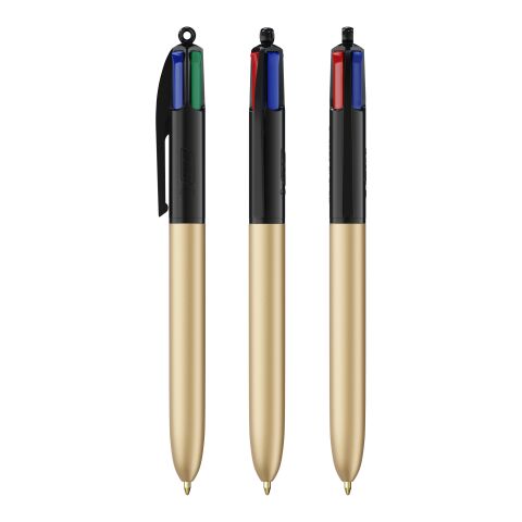 BIC® 4 Colours Glacé Kugelschreiber Schwarz-gold | ohne Werbeanbringung | Nicht verfügbar | Nicht verfügbar