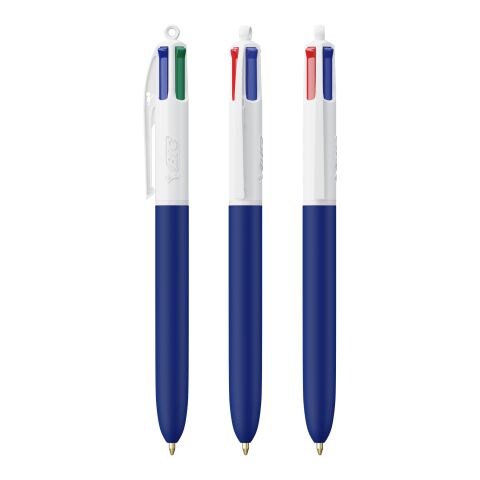 Werbeartikel BIC 4 Colours Soft – weiß-marineblau – mit Logo bedruckt
