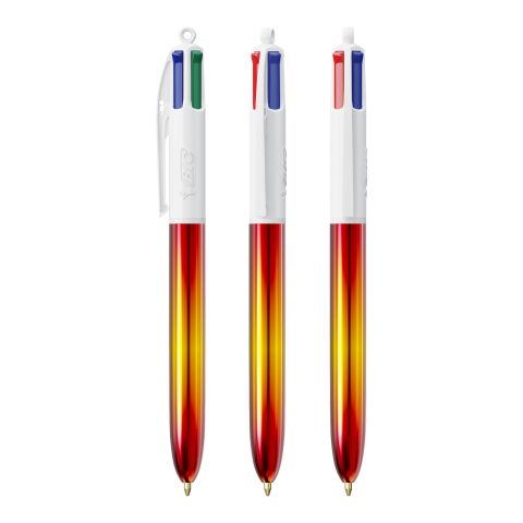 Werbeartikel BIC 4 Colours Flags Collection mit Lanyard – rot-gelb-rot – mit Logo bedruckt