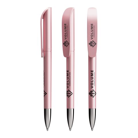 Werbeartikel BIC Super Clip Glacé Advance – pink – mit Logo bedruckt Premium-Metall-Kugelschreiber nachfüllbar mit Metallspitze