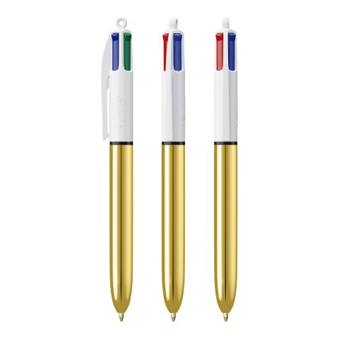BIC® 4 Colours Shine Kugelschreiber Weiß-gold | ohne Werbeanbringung | Nicht verfügbar | Nicht verfügbar
