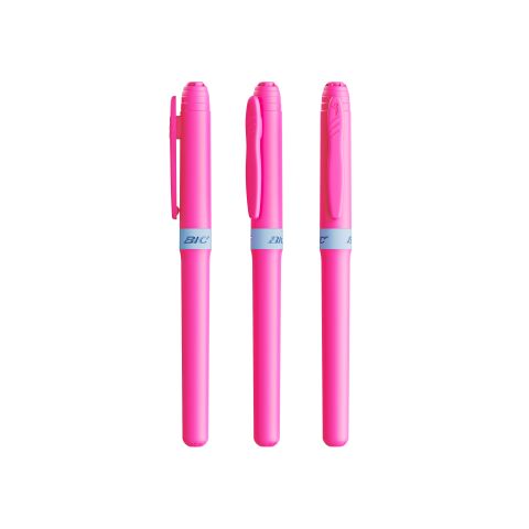 BIC® Brite Liner® Grip Leuchtmarker Pink | 1-farbiger Siebdruck | Kappe-gegenüber vom Clip | 15.00 mm x 25.00 mm