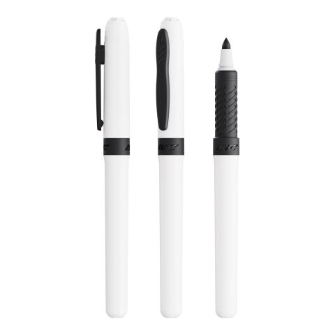 BIC® Mark-it Permanent Marker weiß-schwarz | 1-farbiger Siebdruck | Kappe-gegenüber vom Clip | 15.00 mm x 25.00 mm