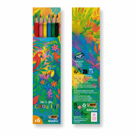 BIC® Kids Evolution® Farbset mit 6 Farben Weiß