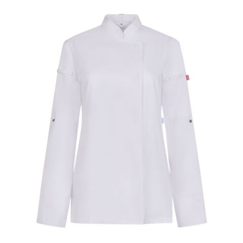 Gastro-Werbemittel Kochjacke VL THOTH – weiß – mit Logodruck 190 g/m² aus nachhaltigem Mix als robuste Kochschürze für Gastronomie & Hotels