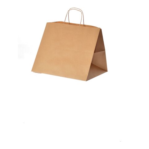 Werbeartikel Krafttasche gedrehte Kordel – braun – 36 x 33 x 32 cm – mit Logo bedruckt