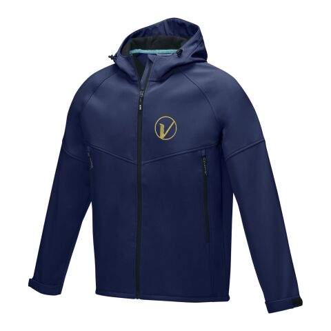 Werbeartikel Coltan Softshelljacke aus recyceltem Material für Herren – navy – XS – mit Logo bedruckt