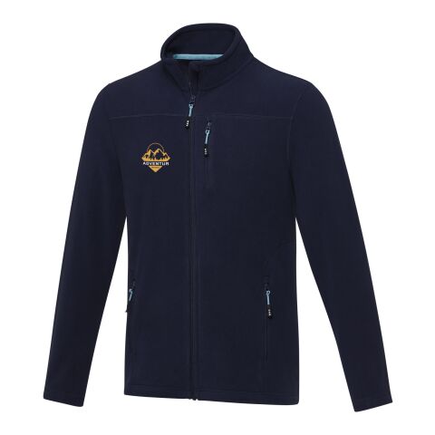 Werbeartikel Amber GRS recycelte Fleecejacke für Herren – navy – XL – mit Logo bedruckt