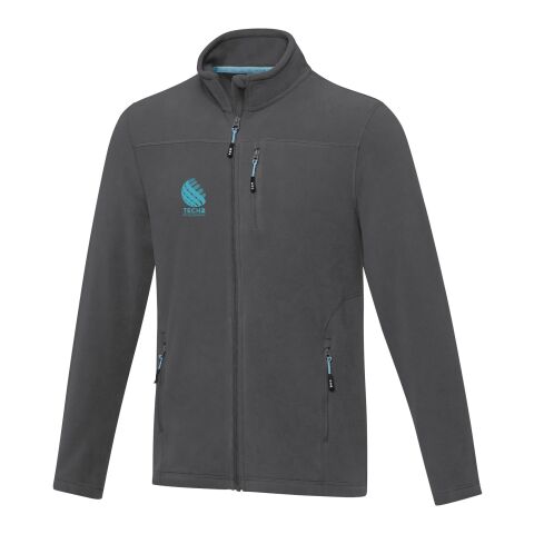 48h Express-Druck Werbeartikel Amber GRS recycelte Fleecejacke für Herren – storm grey – L – mit Logo bedruckt