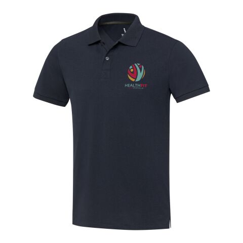 Werbeartikel Emerald Polo Unisex aus recyceltem Material – navy – M – mit Logo bedruckt